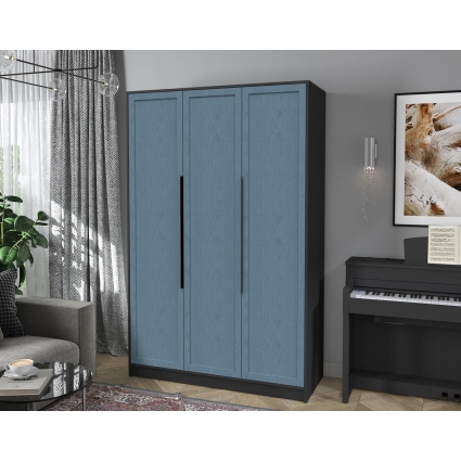 Шкаф распашной Тренд КТ-Ш3 (Антрацит ЛДСП/ Дуб лазурный ЛМДФ) Ш1360 В2128 Г547